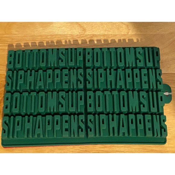 Set 2 CWC Cook With Color Bottoms Up Sip Happens Silicone Ice Mold Party Drinks - Picture 3 of 6